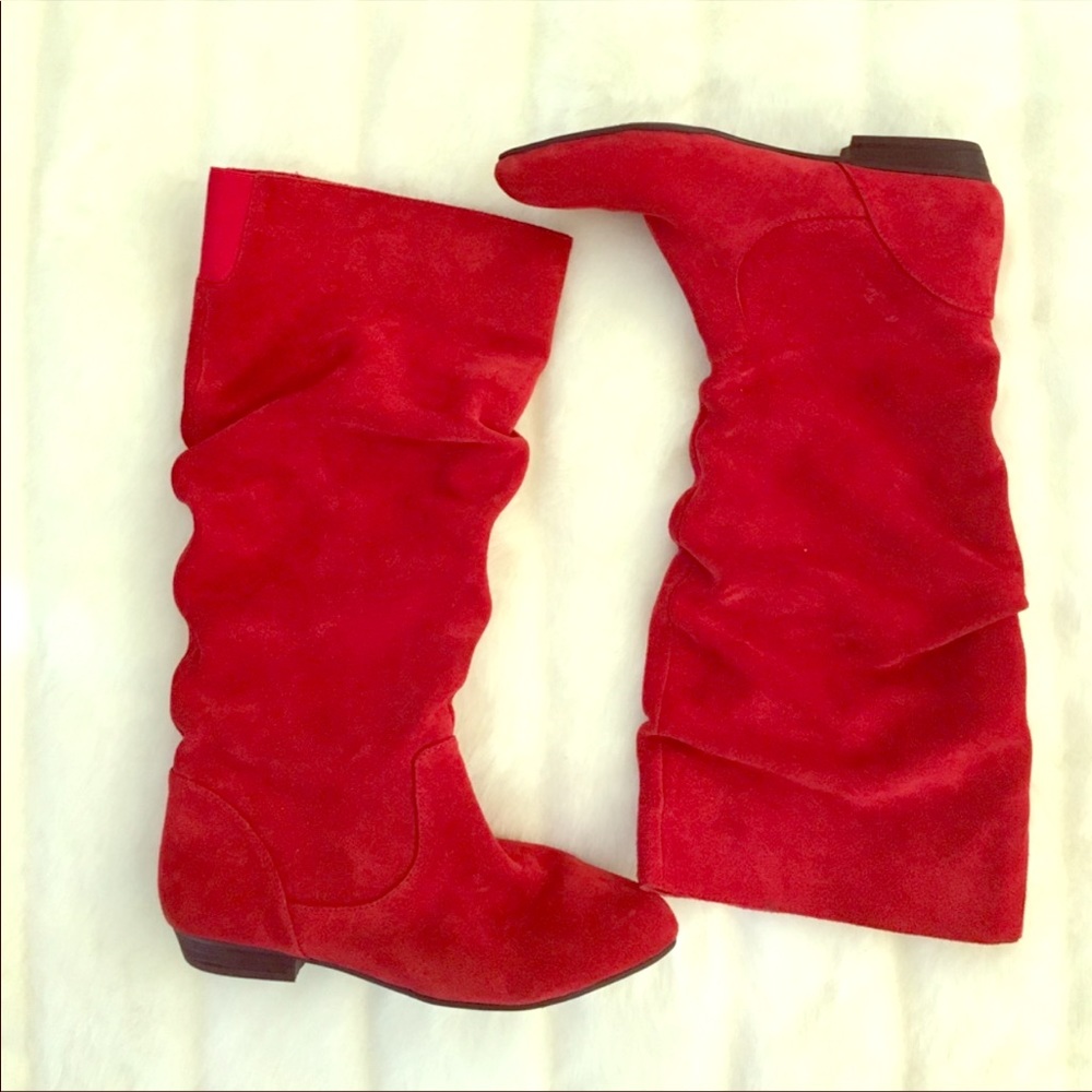 Red Suede Gianni Bini boots